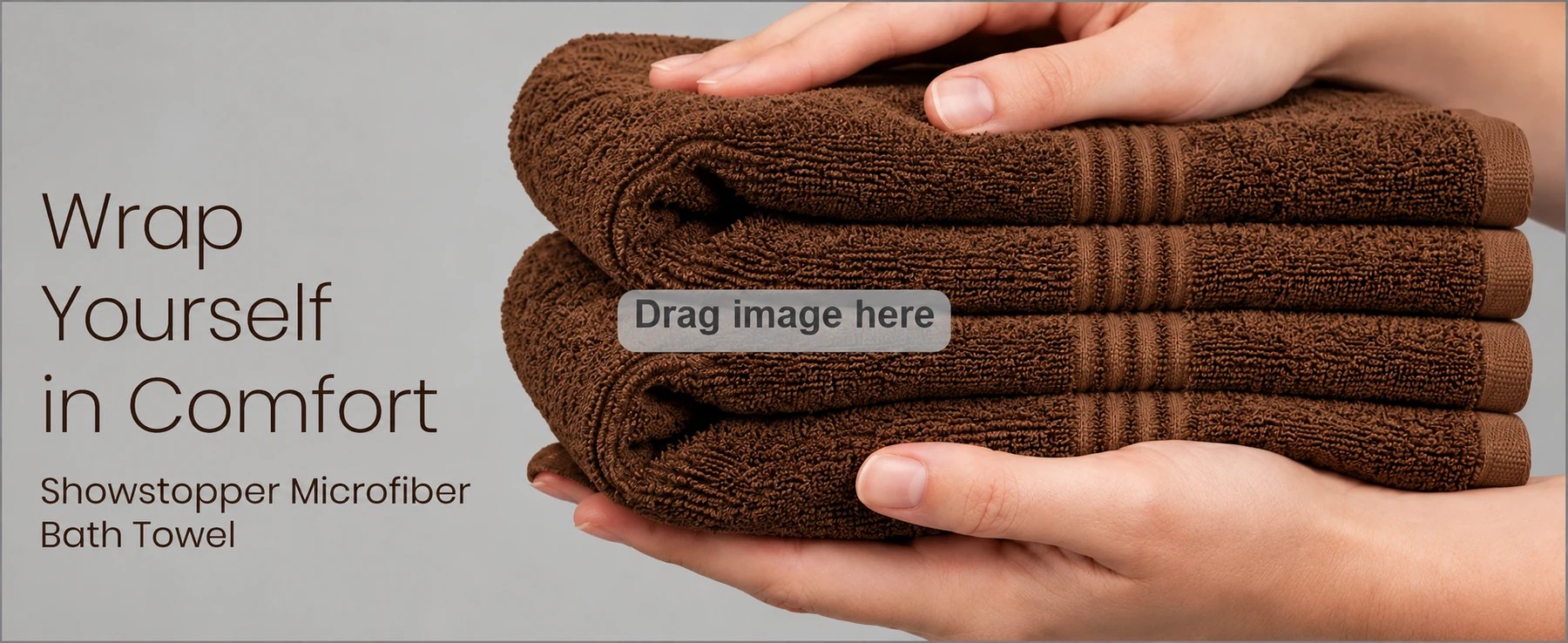 A neatly folded stack of chocolate-brown towels